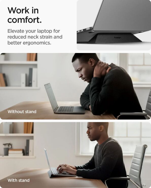 Подставка для ноутбука Spigen Slim Fold Laptop Stand LD201-S4 (AMP10404) - Black (982323B) Подставка для ноутбука Spigen Slim Fold Laptop Stand LD201-S4 (AMP10404) - Black: фото 10 из 13