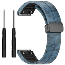 Ремешок Deexe Camo Silicone для часов с шириной крепления 22мм - Dark Blue: фото 1 из 10