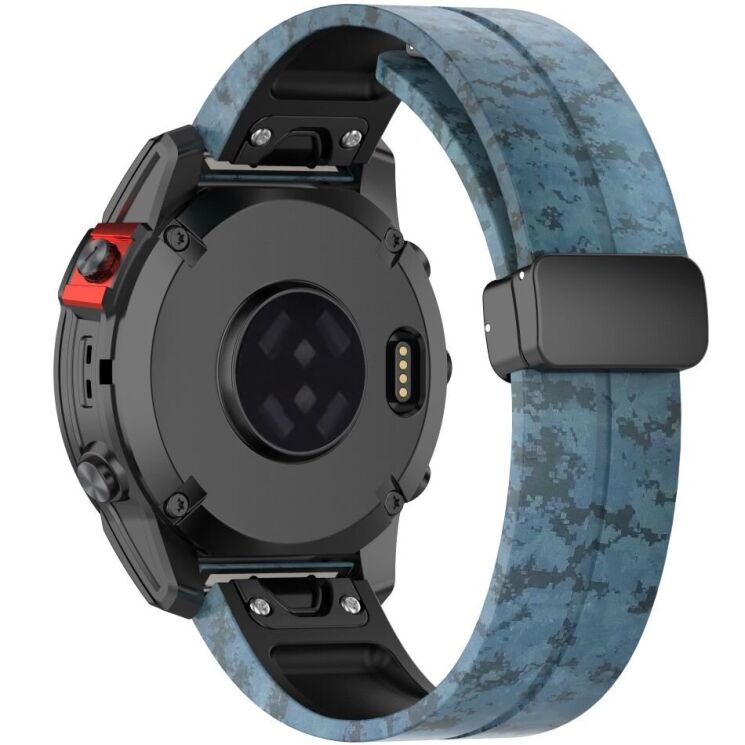 Ремешок Deexe Camo Silicone для часов с шириной крепления 22мм - Dark Blue: фото 2 из 10