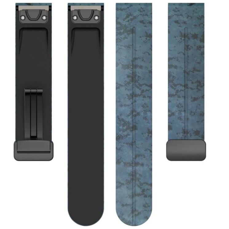 Ремешок Deexe Camo Silicone для часов с шириной крепления 22мм - Dark Blue: фото 5 из 10