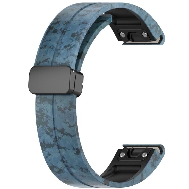 Ремешок Deexe Camo Silicone для часов с шириной крепления 22мм - Dark Blue: фото 3 из 10