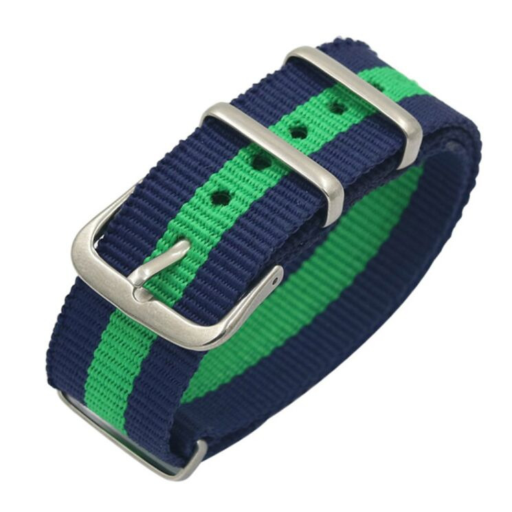 Ремешок Deexe Canvas Style для Samsung Galaxy Watch 46mm / Watch 3 45mm / Gear S3 - Blue / Green: фото 1 из 3