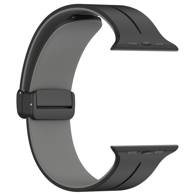 Ремінець Deexe Color Soft Line для Apple Watch 46 / 45 / 44 / SE 44 / 42 (Series 1-3) / Ultra / Ultra 2 / Ultra 3 - Black / Grey (251886BH) Ремінець Deexe Color Soft Line для Apple Watch 46 / 45 / 44 / SE 44 / 42 (Series 1-3) / Ultra / Ultra 2 / Ultra 3 - Black / Grey: фото 3 з 7