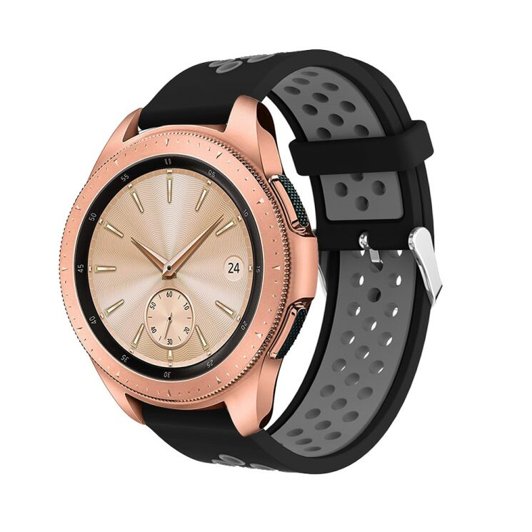 Ремінець Deexe Dual Color для Samsung Galaxy Watch 42mm - Black/Grey: фото 1 з 4