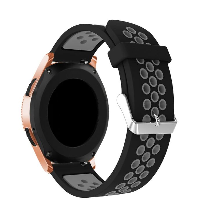Ремінець Deexe Dual Color для Samsung Galaxy Watch 42mm - Black/Grey: фото 2 з 4