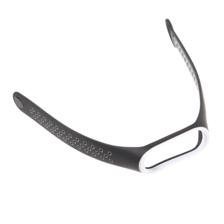 Ремінець Deexe Dual Color для Xiaomi Mi Band 3 - Black / White: фото 2 з 4