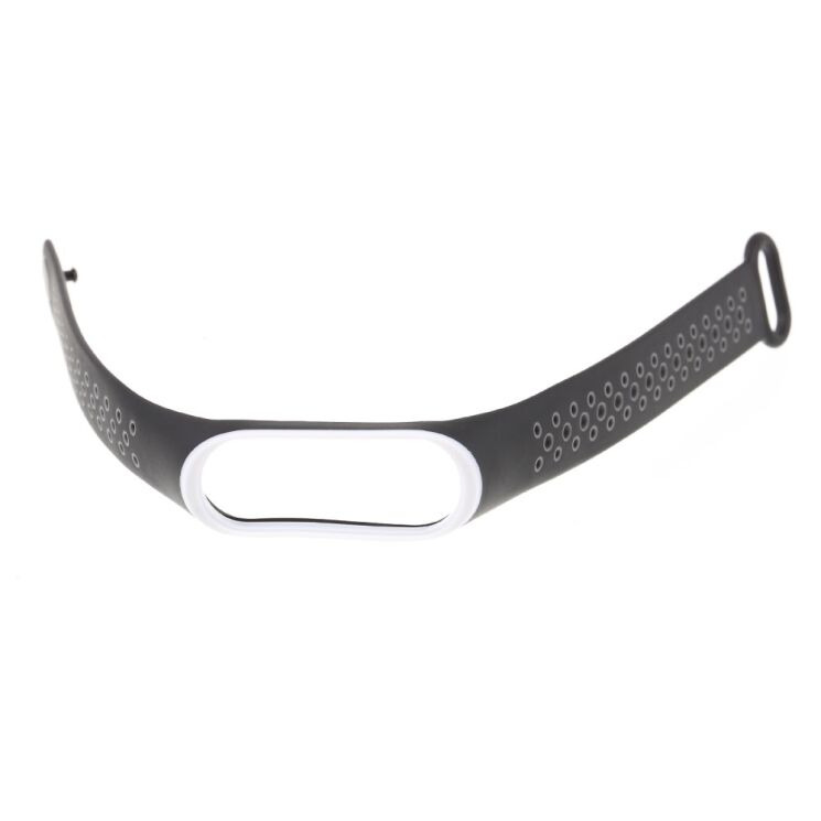 Ремінець Deexe Dual Color для Xiaomi Mi Band 3 - Black / White: фото 3 з 4