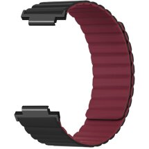 Ремінець Deexe Magnetic Band для Garmin CIRQA - Black / Wine Red: фото 1 з 3