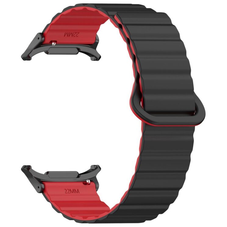 Ремешок Deexe Magnetic Band для Samsung Galaxy Watch Ultra (47mm) - Black / Red: фото 3 из 7