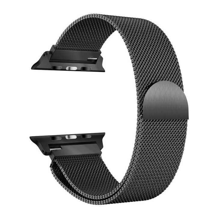 Ремінець Deexe Milanese Stainless Steel для Apple Watch 42 (Series 10) / 41 / 40 / SE 40 / 38 - Black: фото 3 з 4