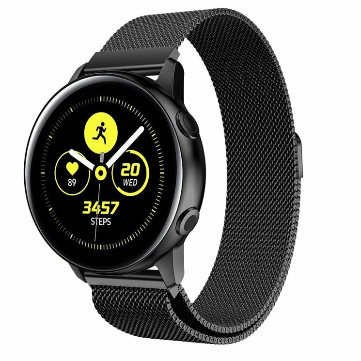 Ремешок Deexe Milanese Stainless Steel для Samsung Watch Active / Active 2 40mm / Active 2 44mm - Black: фото 1 з 5