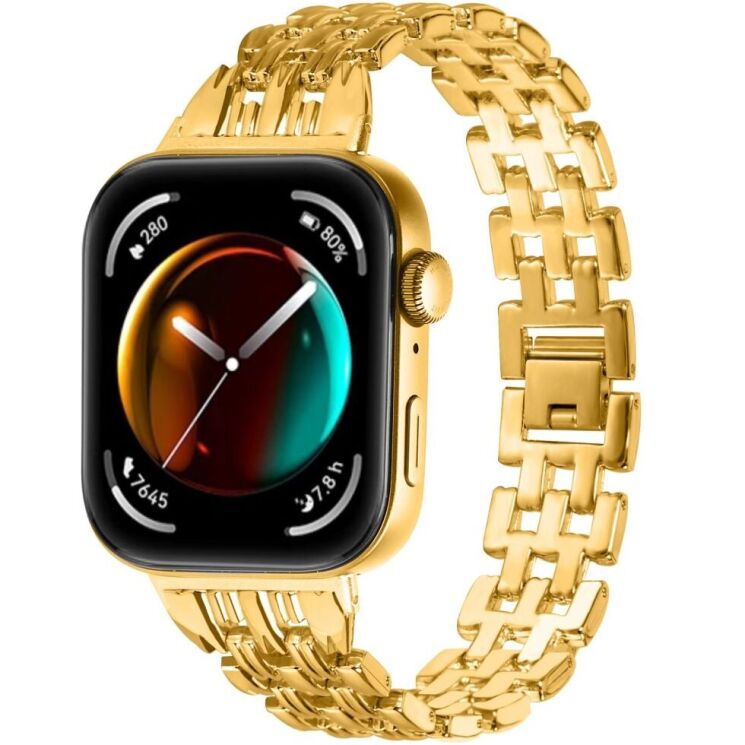 Ремінець Deexe Nona для Huawei Watch Fit 3 - Gold: фото 2 з 7