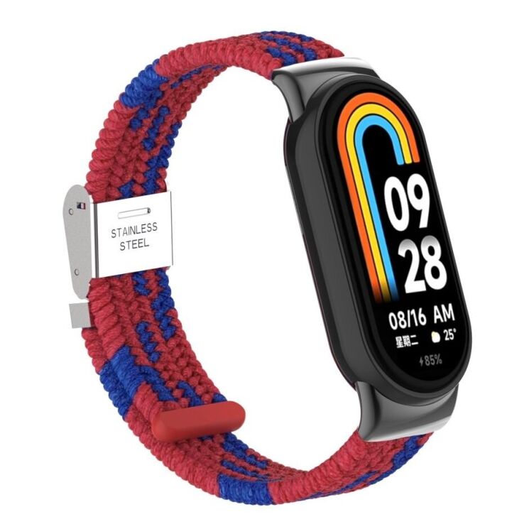 Ремешок Deexe Nylon Bracelet для Xiaomi Mi Smart Band 8 / 9 - Red / Blue: фото 4 из 6