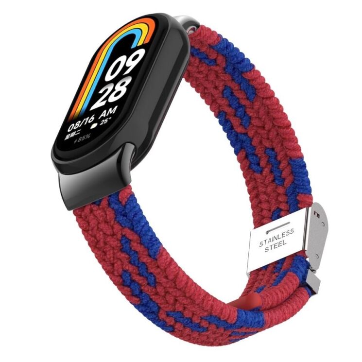 Ремешок Deexe Nylon Bracelet для Xiaomi Mi Smart Band 8 / 9 - Red / Blue: фото 6 из 6
