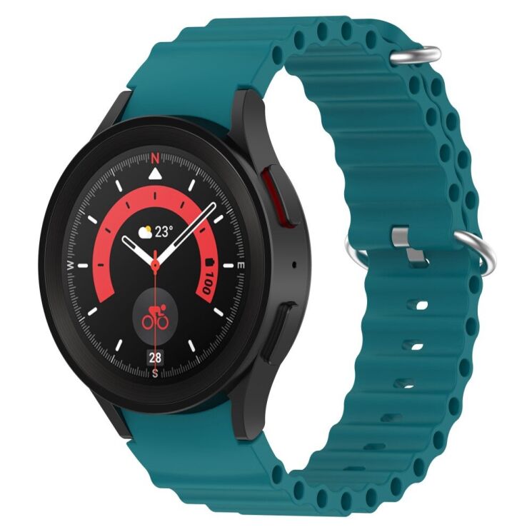 Ремешок Deexe Ocean Strap для Samsung Galaxy Watch 4 / 5 / 6 / 7 / FE (40mm) - Green: фото 5 из 7