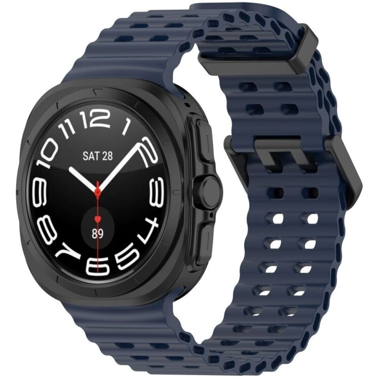 Ремешок Deexe Ocean Strap для Samsung Galaxy Watch Ultra (47mm) - Midnight Blue: фото 4 из 9
