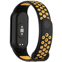 Ремешок Deexe Dual Color для Xiaomi Mi Smart Band 8 / 9 - Black / Yellow: фото 1 из 7