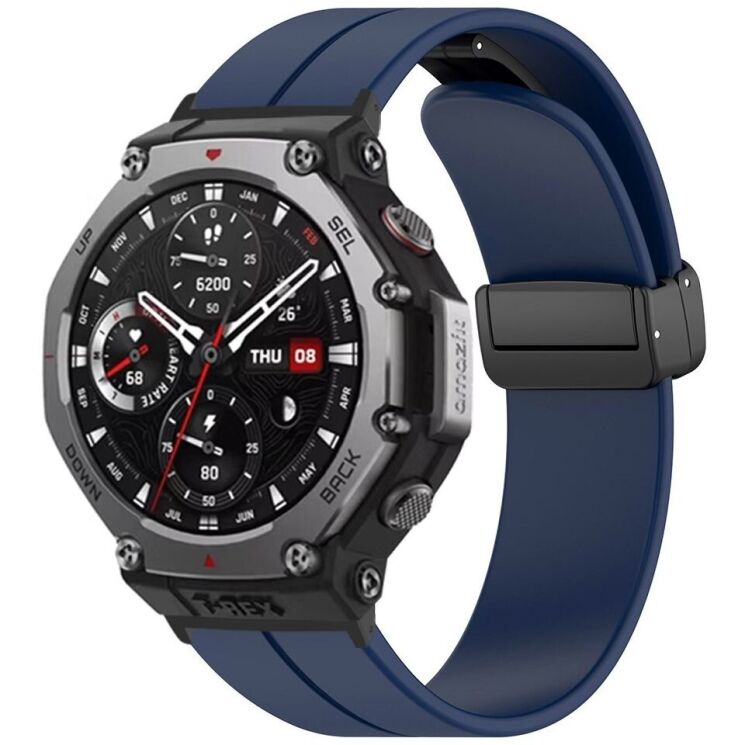 Ремінець Deexe Soft Line для Xiaomi Amazfit T-ReX 3 - Midnight Blue: фото 3 з 3