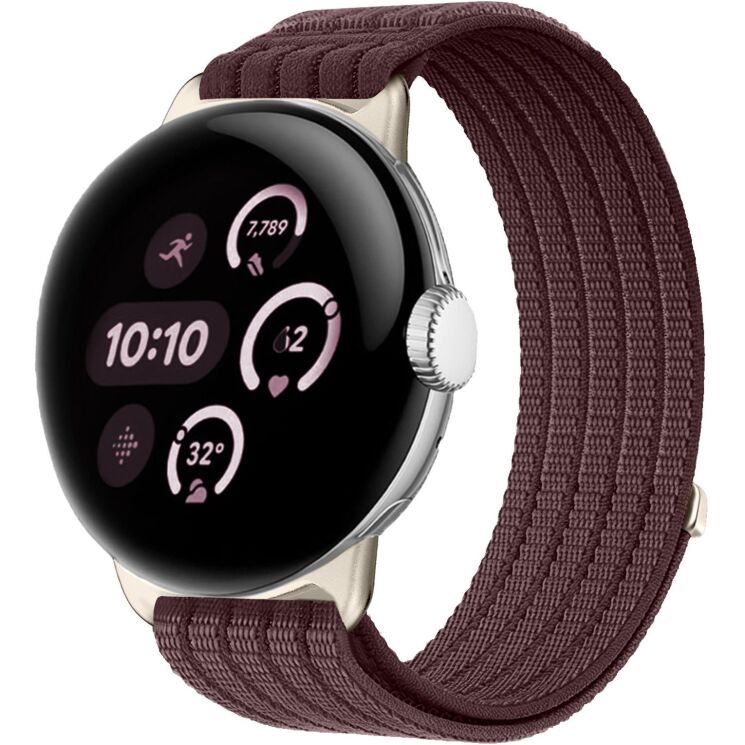 Ремешок Deexe Soft Weave для Google Pixel Watch 4 / 3 / 2 / 1 (41mm) - Plum: фото 2 из 5