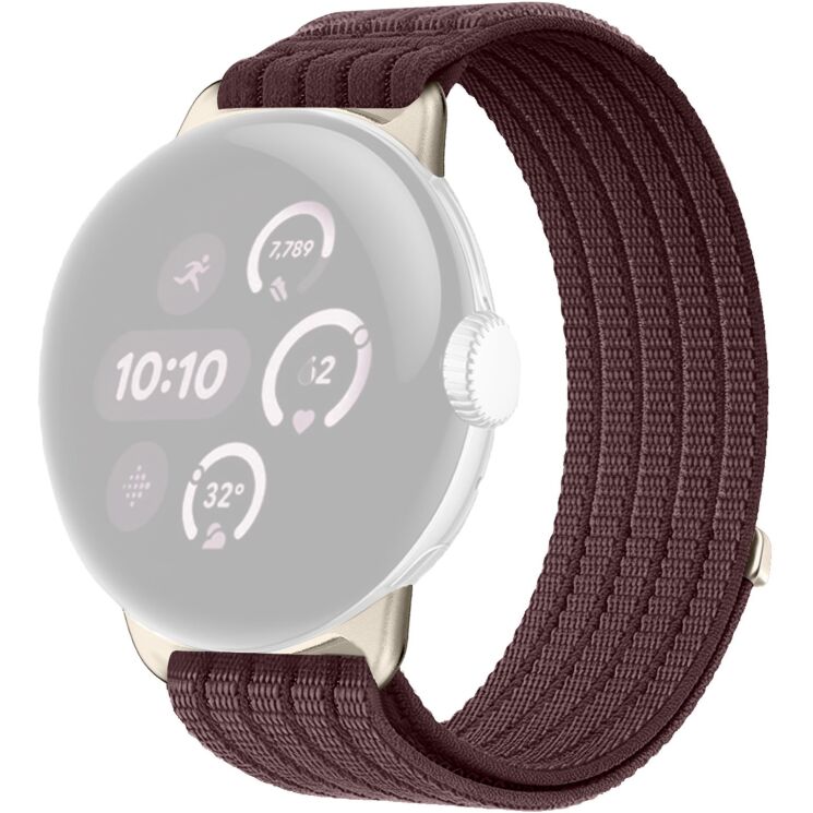 Ремешок Deexe Soft Weave для Google Pixel Watch 4 / 3 / 2 / 1 (41mm) - Plum: фото 1 из 5