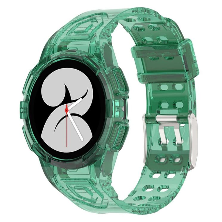 Ремешок Deexe Solid Color для Samsung Galaxy Watch 4 / 5 (40mm) - Transparent Green: фото 1 из 6