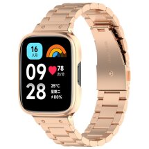Ремешок Deexe Stainless Steel для Xiaomi Redmi Watch 3 Active / 3 Lite - Rose Gold: фото 1 из 8