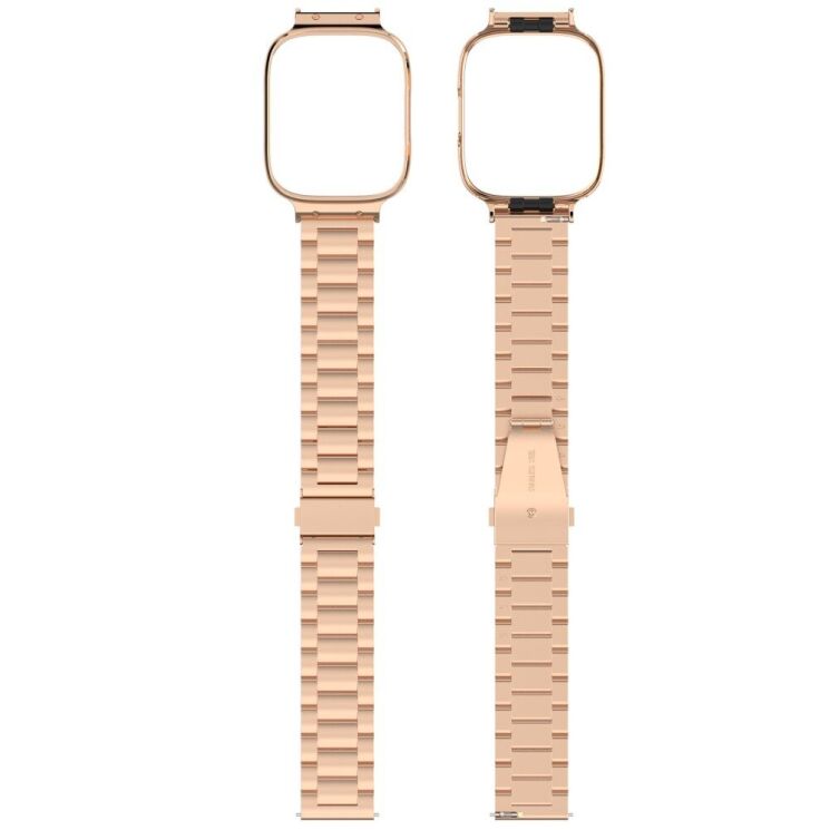 Ремешок Deexe Stainless Steel для Xiaomi Redmi Watch 3 Active / 3 Lite - Rose Gold: фото 5 из 8