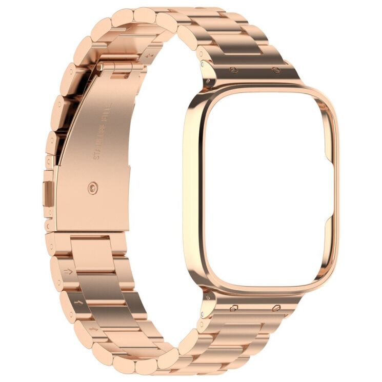 Ремешок Deexe Stainless Steel для Xiaomi Redmi Watch 3 Active / 3 Lite - Rose Gold: фото 2 из 8