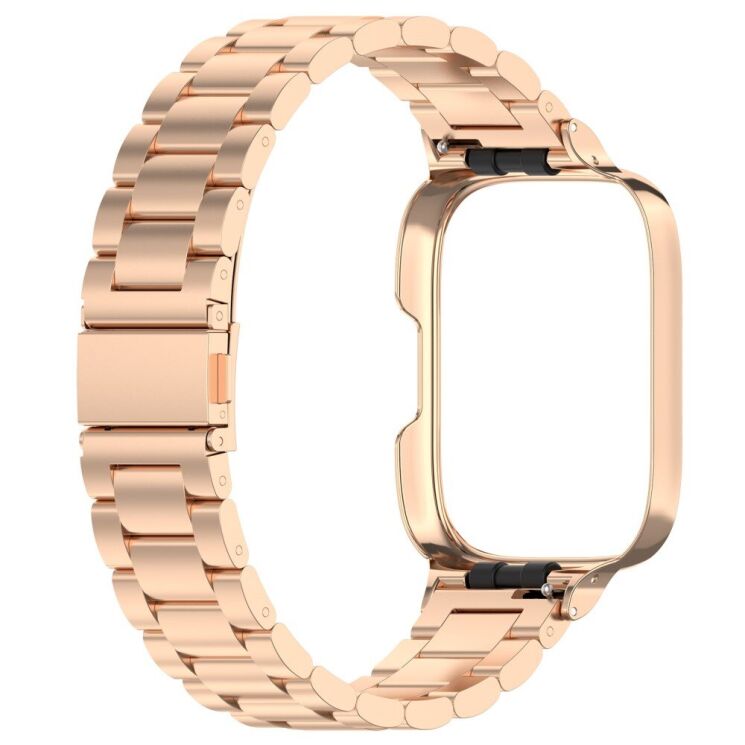 Ремешок Deexe Stainless Steel для Xiaomi Redmi Watch 3 Active / 3 Lite - Rose Gold: фото 3 из 8