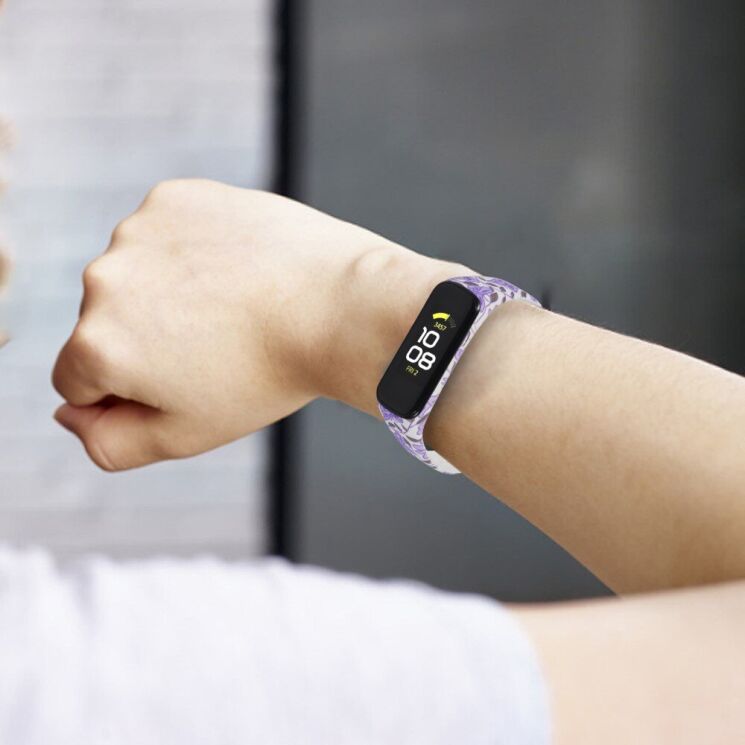 Ремінець Deexe Style Strap для Samsung Galaxy Fit 2 (SM-R220) - Purple Flowers: фото 6 з 7