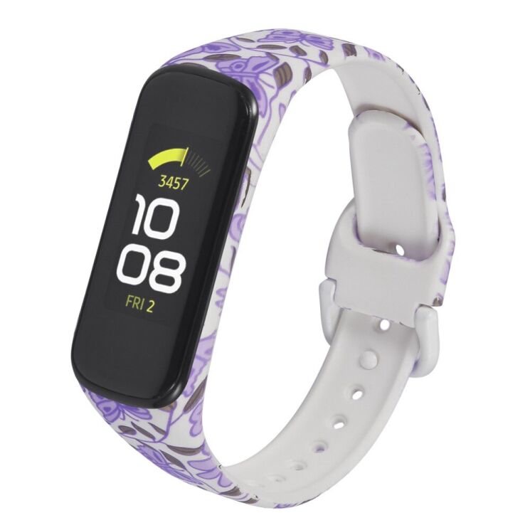 Ремінець Deexe Style Strap для Samsung Galaxy Fit 2 (SM-R220) - Purple Flowers: фото 1 з 7