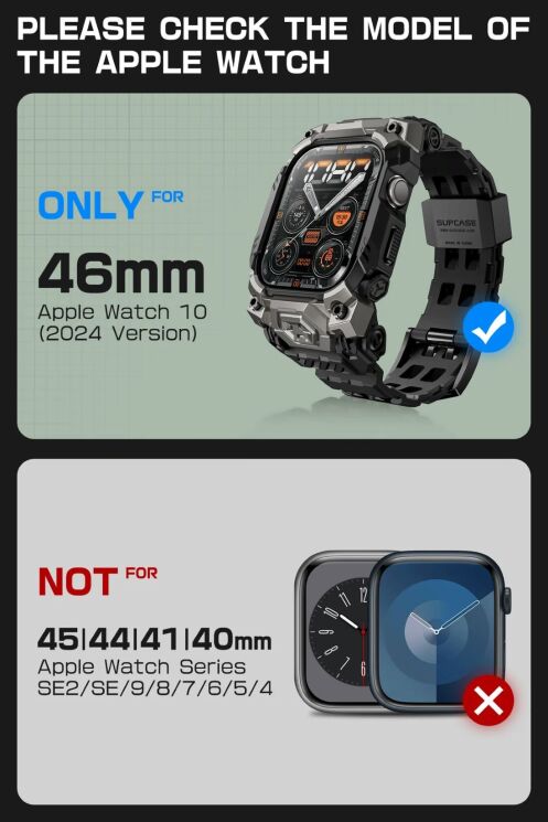 Ремешок Supcase UB Ore для Apple Watch 10 46 mm (843439157156) - Black: фото 6 из 12