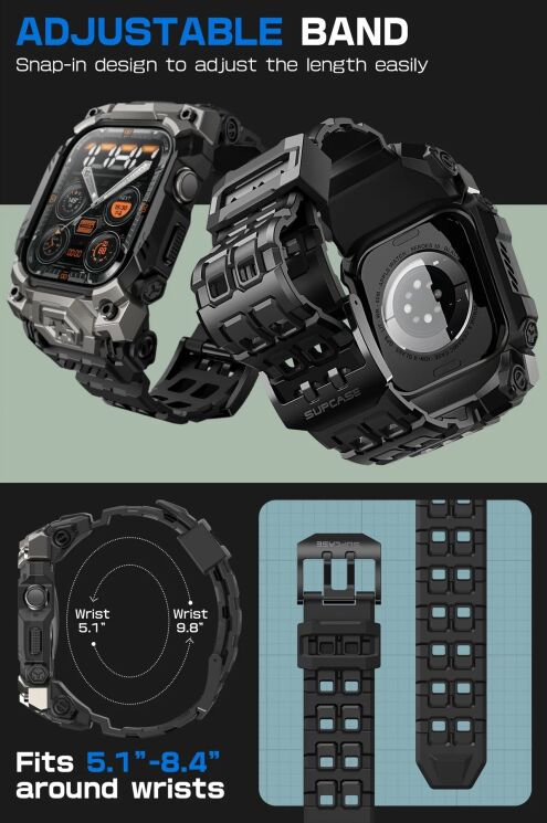 Ремешок Supcase UB Ore для Apple Watch 10 46 mm (843439157156) - Black: фото 11 из 12
