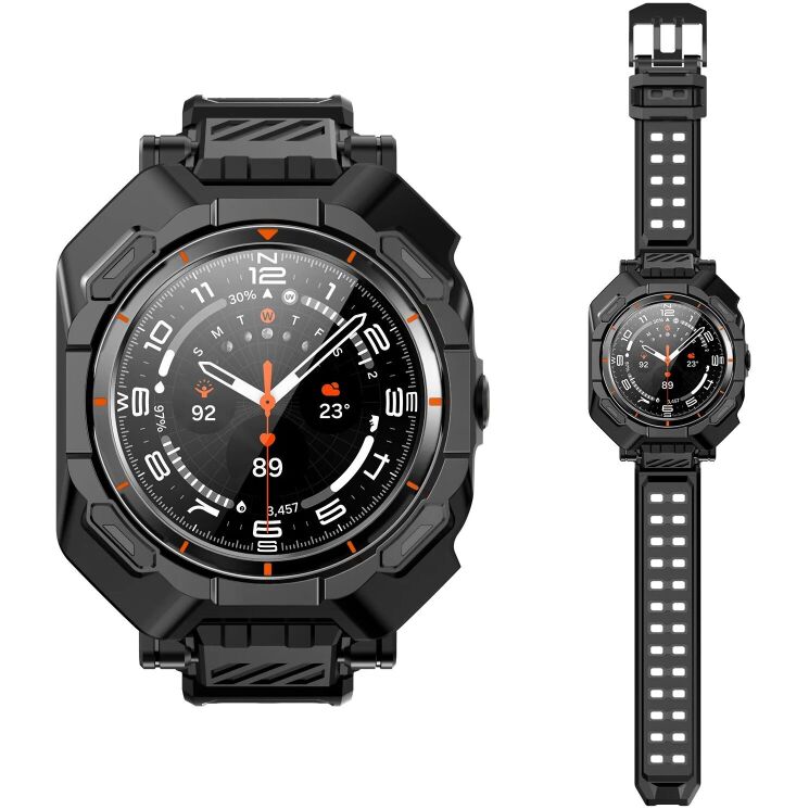 Ремешок Supcase Unicorn Beetle PRO (FW) with Tempered Glass для Samsung Galaxy Watch Ultra (47mm) - Black: фото 4 из 9