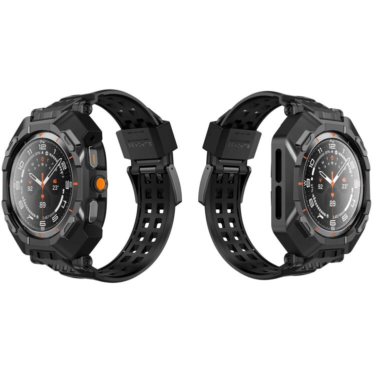 Ремешок Supcase Unicorn Beetle PRO (FW) with Tempered Glass для Samsung Galaxy Watch Ultra (47mm) - Black: фото 3 из 9