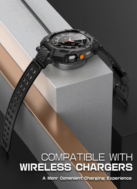 Ремешок Supcase Unicorn Beetle PRO (FW) with Tempered Glass для Samsung Galaxy Watch Ultra (47mm) - Black: фото 6 из 9