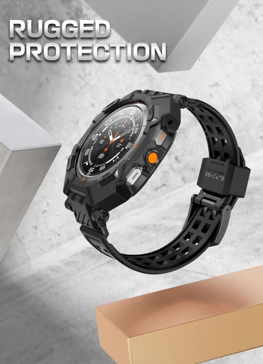 Ремешок Supcase Unicorn Beetle PRO (FW) with Tempered Glass для Samsung Galaxy Watch Ultra (47mm) - Black: фото 5 из 9