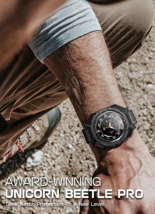 Ремешок Supcase Unicorn Beetle PRO (FW) with Tempered Glass для Samsung Galaxy Watch Ultra (47mm) - Black: фото 9 из 9