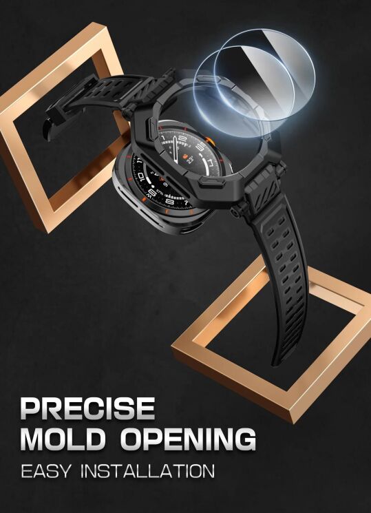 Ремешок Supcase Unicorn Beetle PRO (FW) with Tempered Glass для Samsung Galaxy Watch Ultra (47mm) - Black: фото 7 из 9
