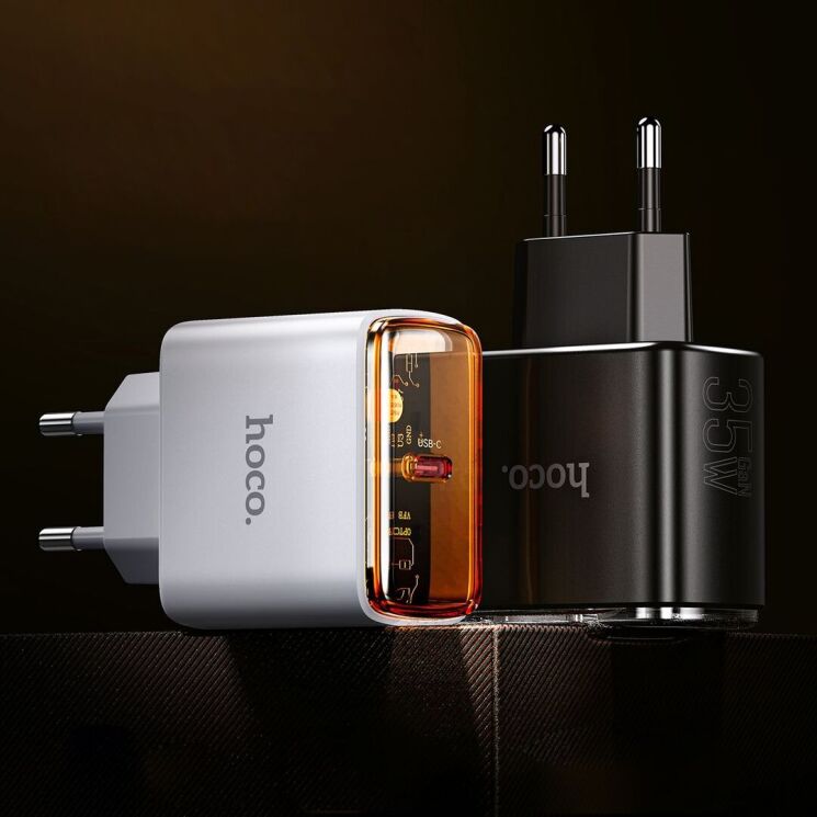 Сетевое зарядное устройство Hoco CS41A 35W + кабель Type-C to Lightning - White: фото 9 из 11