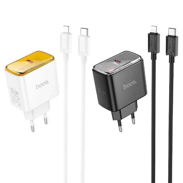 Сетевое зарядное устройство Hoco CS41A 35W + кабель Type-C to Lightning - White: фото 8 из 11