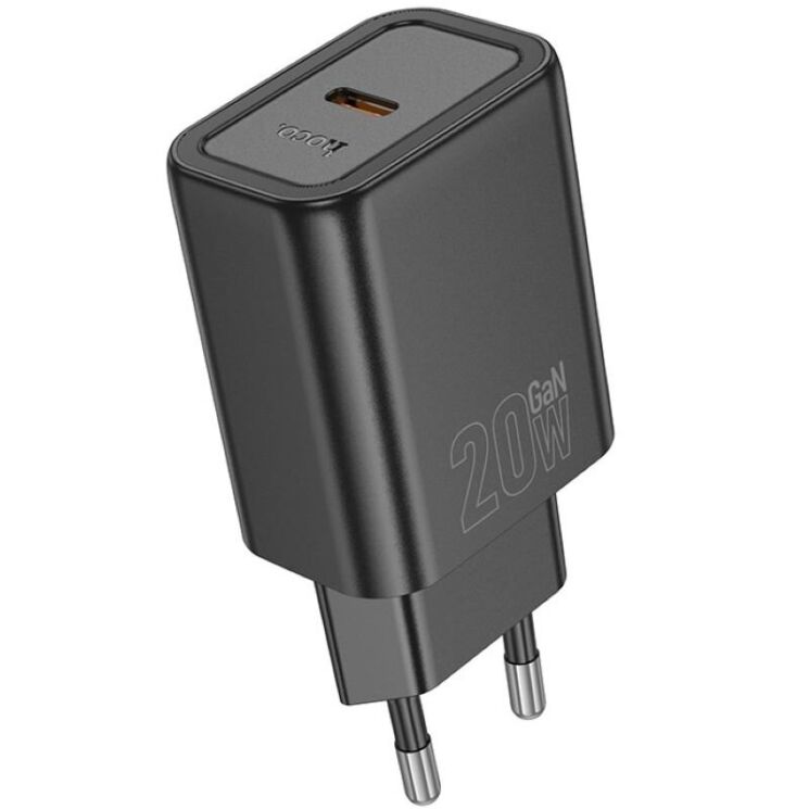 Мережевий зарядний пристрій Hoco N60 PD20W (Type-C) - Black: фото 2 з 6
