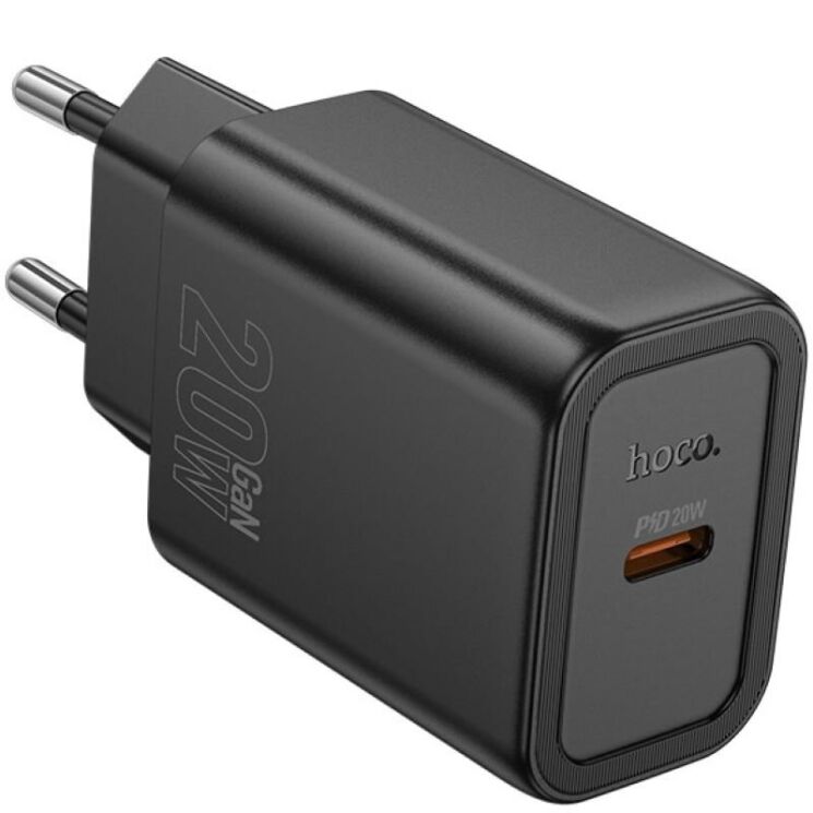 Мережевий зарядний пристрій Hoco N60 PD20W (Type-C) - Black: фото 3 з 6
