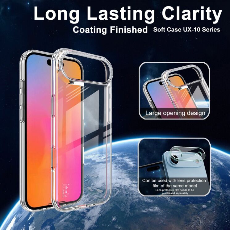 Силиконовый чехол IMAK UX-10 Series для Apple iPhone 17 Air - Transparent: фото 3 из 7