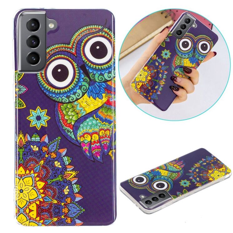 Силиконовый (TPU) чехол Deexe LumiCase для Samsung Galaxy S21 FE (G990) - Owl: фото 1 из 4