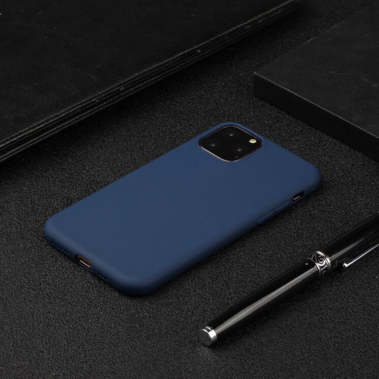 Силиконовый (TPU) чехол Deexe Matte Case для Apple iPhone 15 Pro - Blue: фото 3 из 4