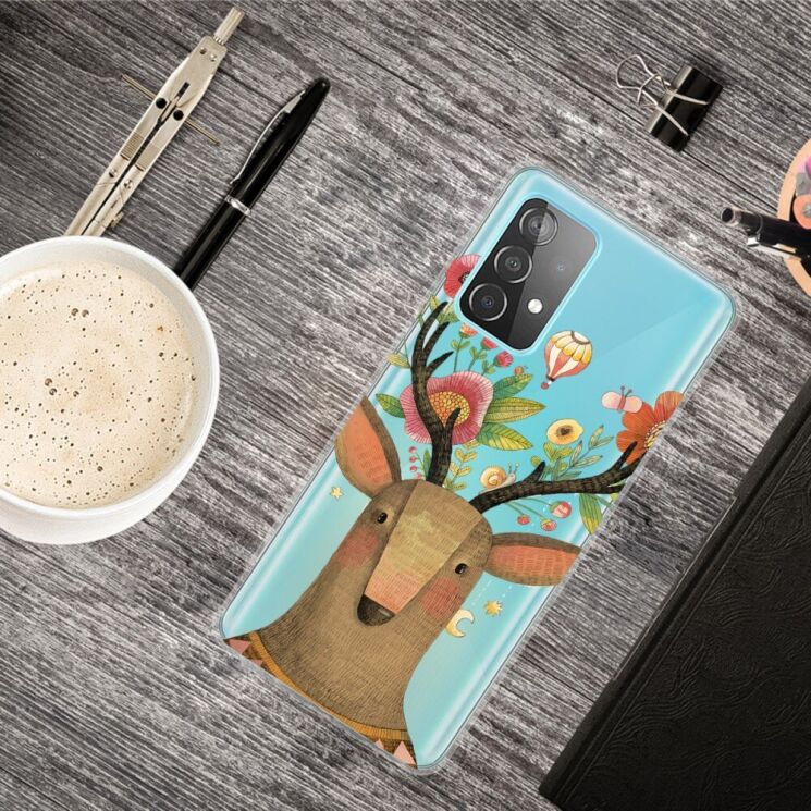 Силиконовый (TPU) чехол Deexe Pretty Glossy для Samsung Galaxy A53 - Deer: фото 2 из 4