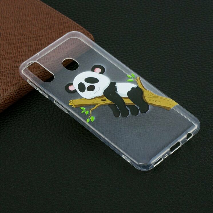 Силиконовый (TPU) чехол Deexe Pretty Glossy для Samsung Galaxy M20 - Panda Climbing Tree: фото 6 из 8