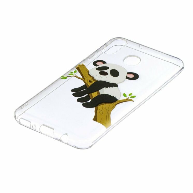 Силиконовый (TPU) чехол Deexe Pretty Glossy для Samsung Galaxy M20 - Panda Climbing Tree: фото 3 из 8