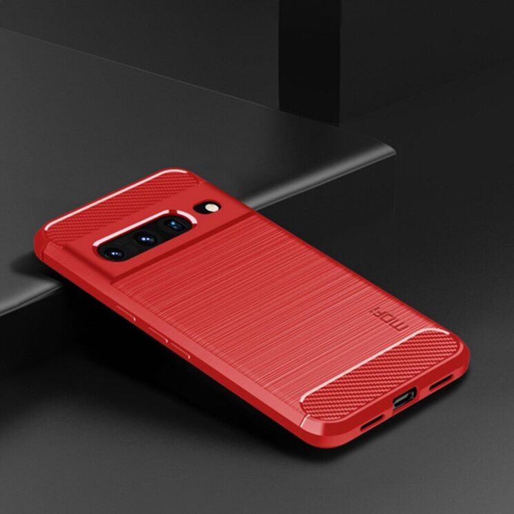 Силиконовый (TPU) чехол MOFI Carbon Fiber для Google Pixel 7 Pro - Red: фото 3 из 8